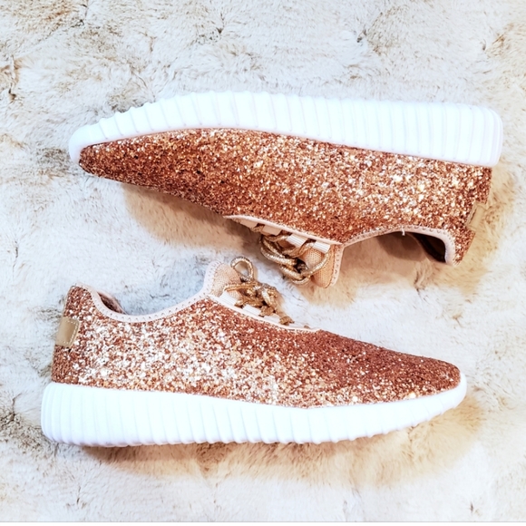 Herstyle Shoes New Rose Gold Glitter Fashion Sneakers Poshmark